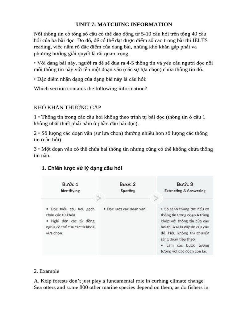 Unit 7 - Matching Information | PDF