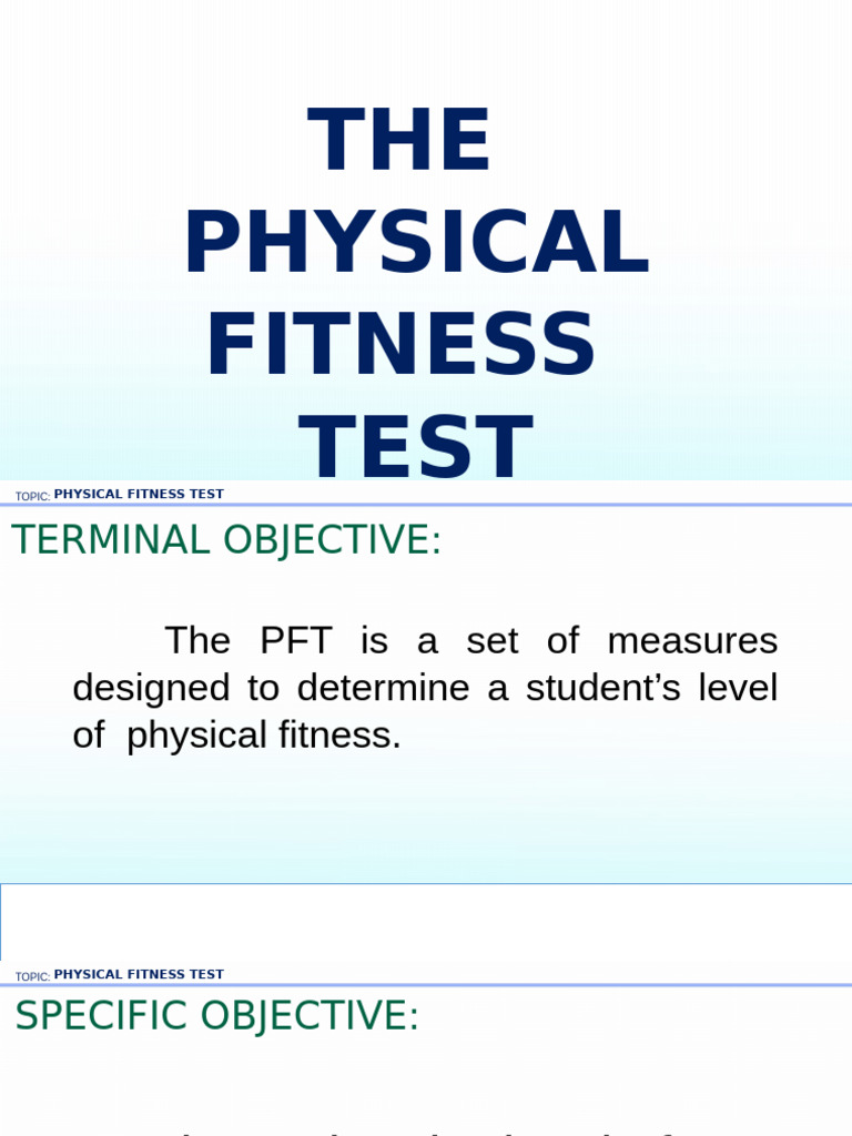 q1 Pe8 Session2-Physical Fitness Test - PPTM | PDF