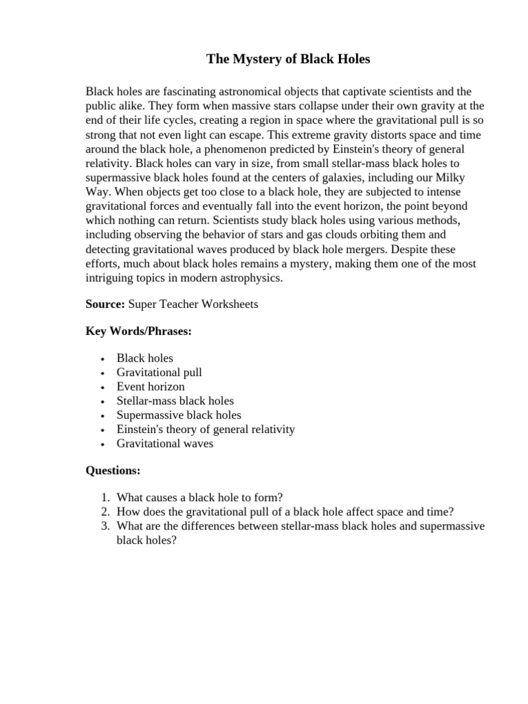 The Mystery of Black Holes | PDF