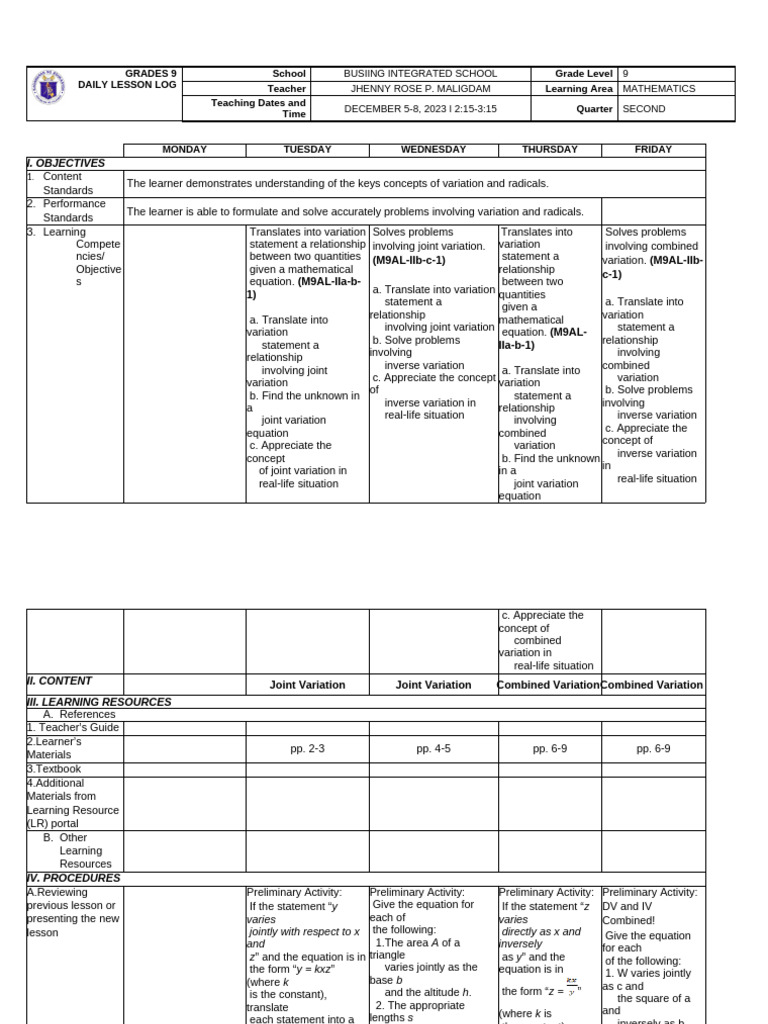 DLL WK 12 LC 171819 Done | PDF
