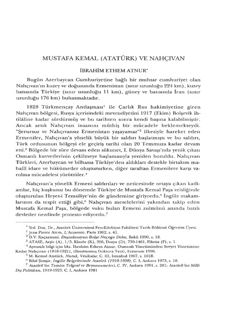 Mustafa Kemal Ataturk Ve Nahcivan | PDF