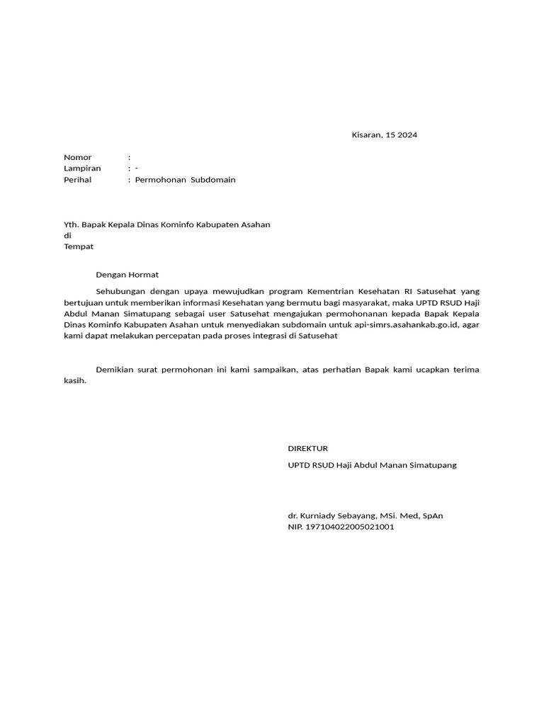 Permohonan subdomain pdf