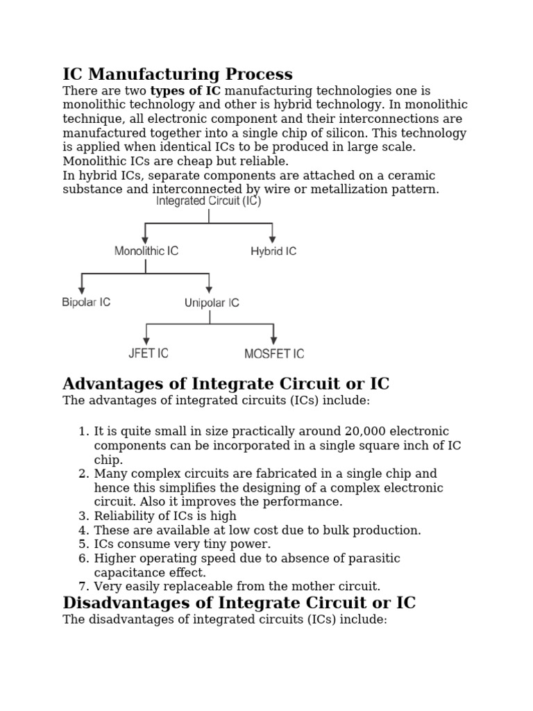IC Manufacturing Process | PDF