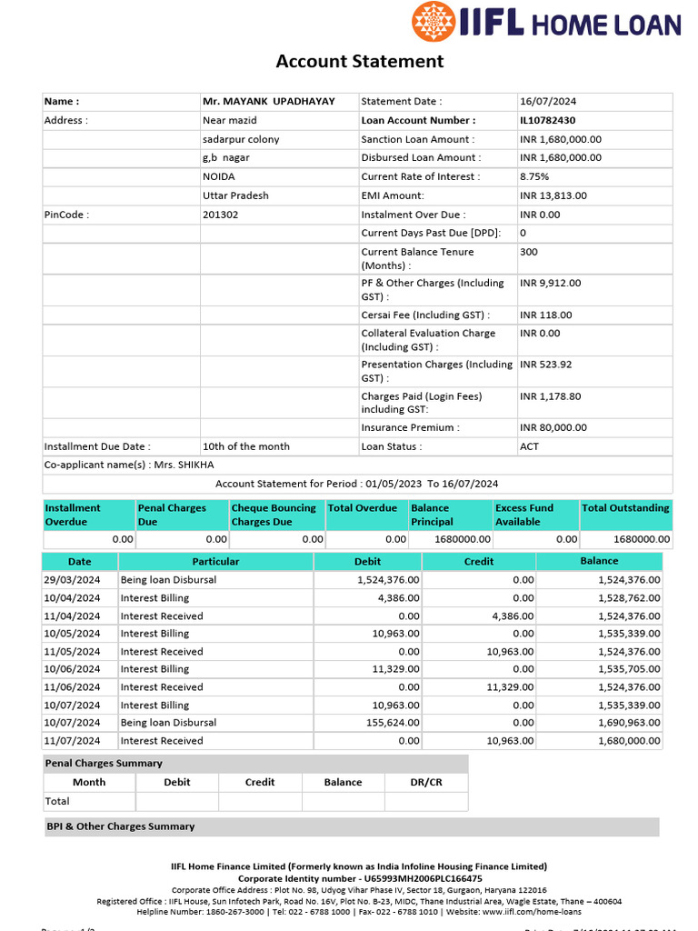 Account Statement PDF