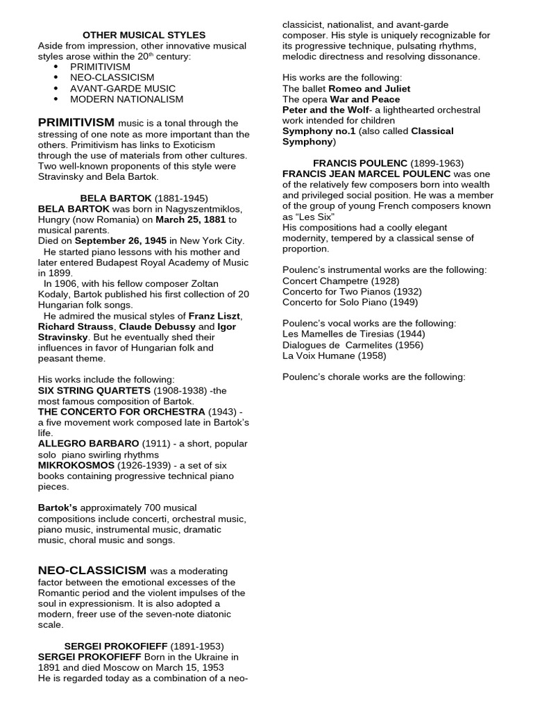 Other Musical Styles | PDF