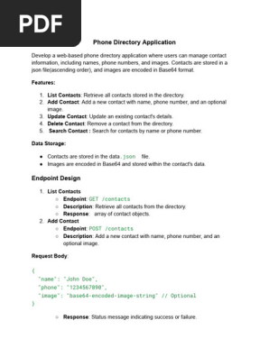 Phone Directory Application