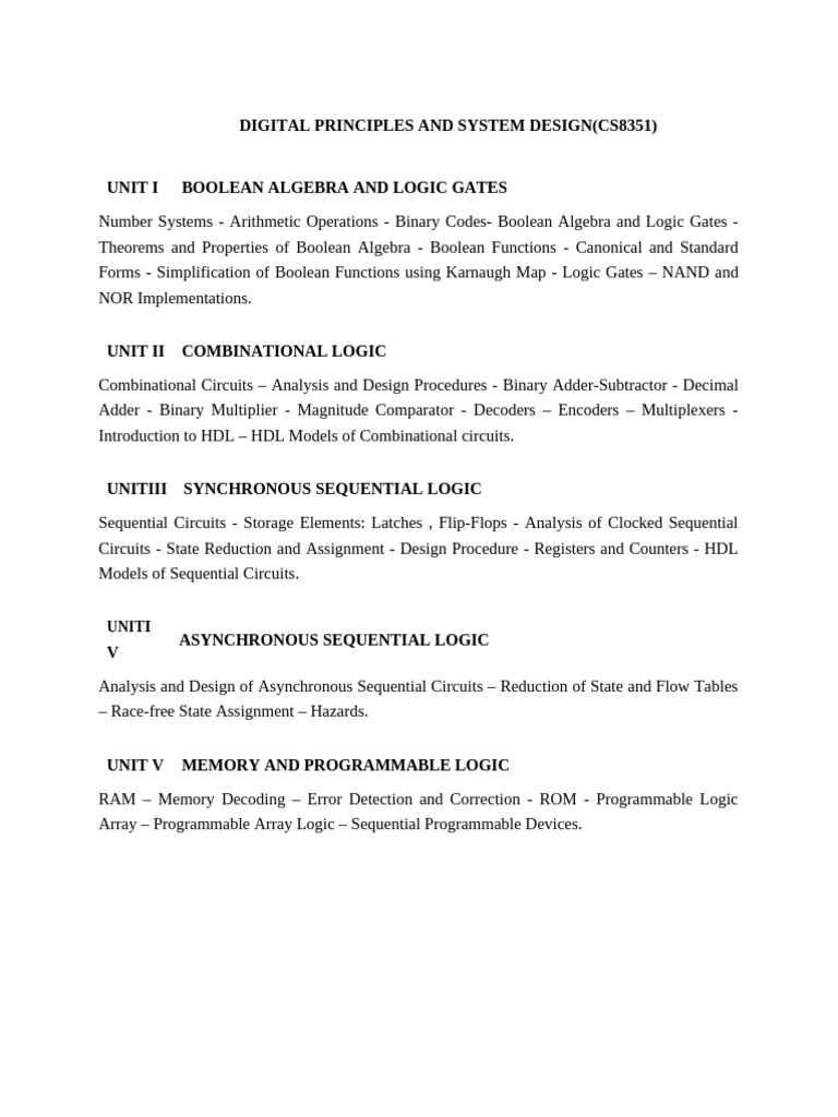 Digital Principles and System Design | PDF