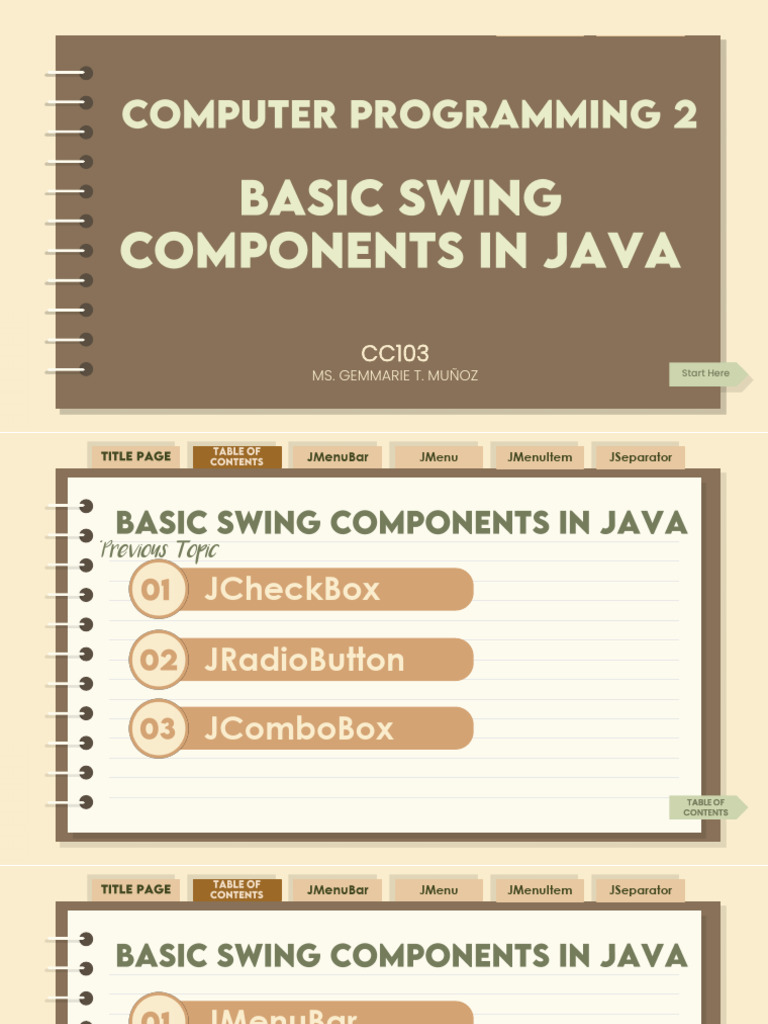 UNIT 5 - Java Swing Components - 04.29.2024 | PDF