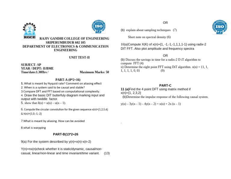 SP Unit Test 1 | PDF