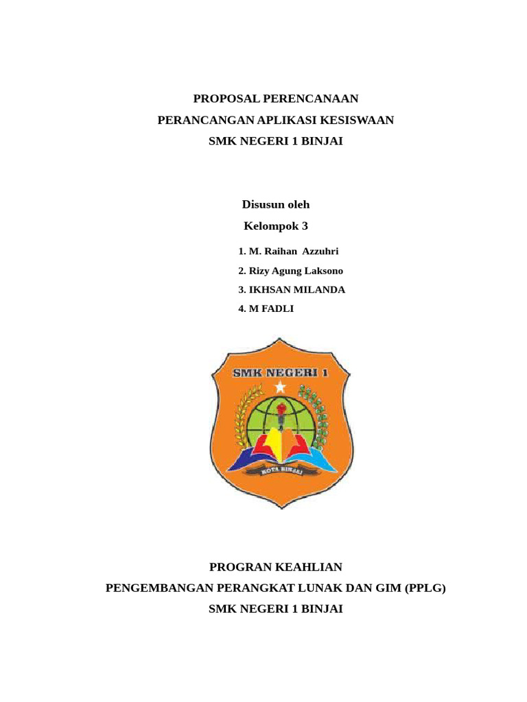 Proposal pembuatan aplikasi pdf