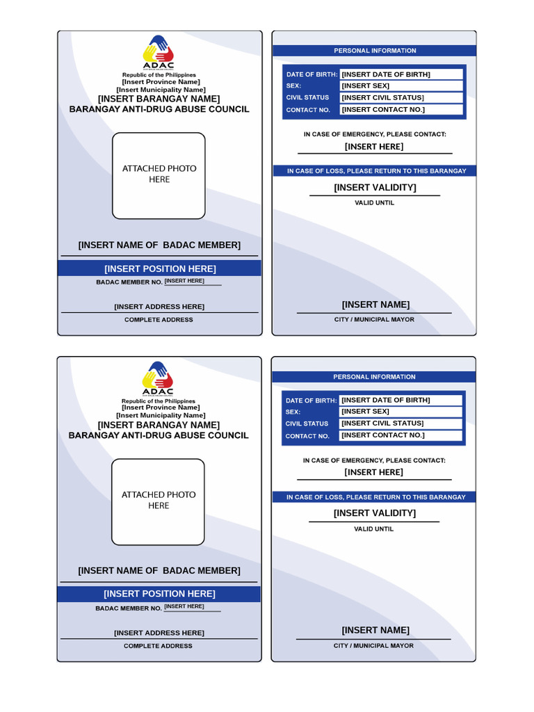 BADAC Identification Card Template | PDF