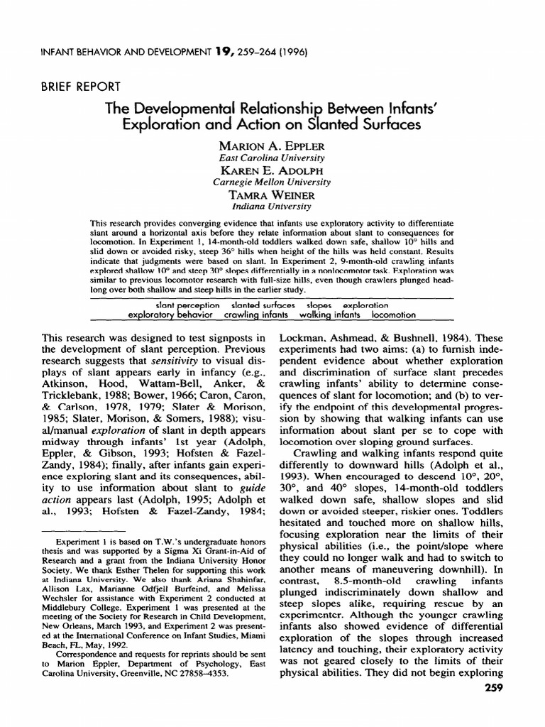1996eppler M A Adolph K E Wiener T-The Developmental Relationship ...