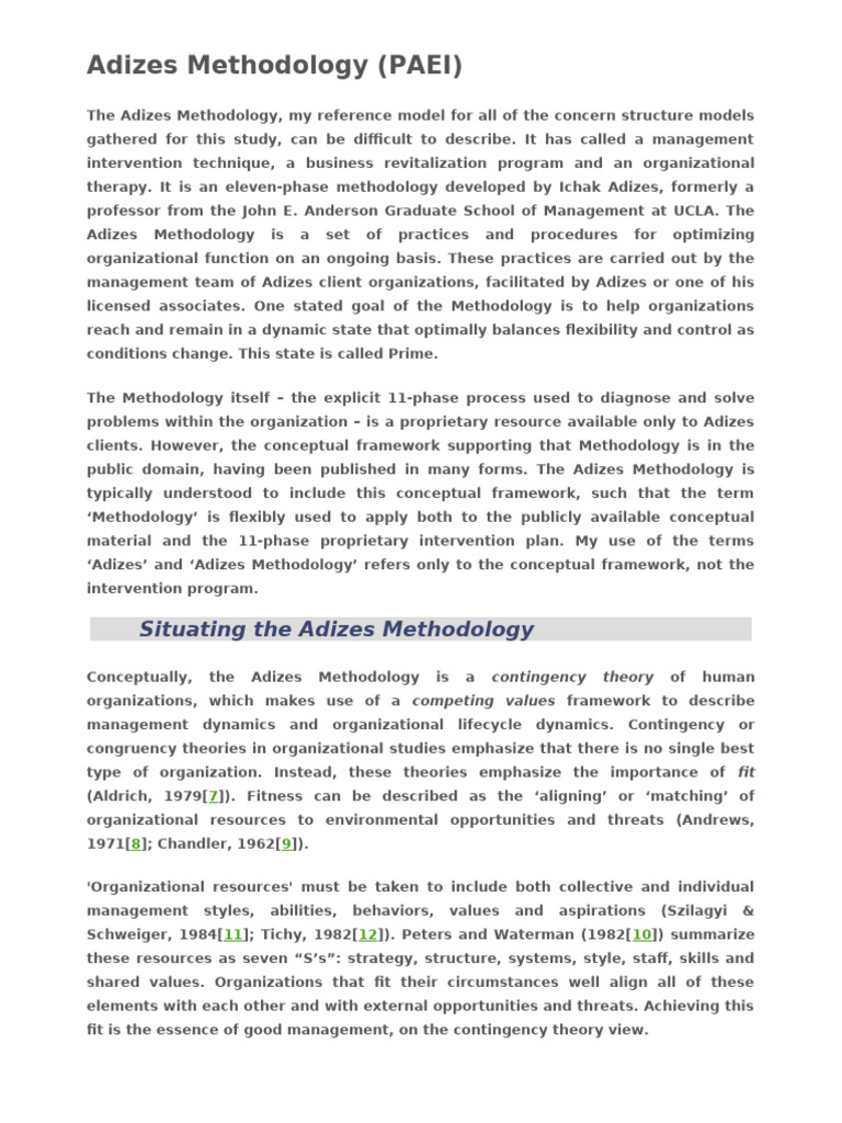 Adizes Methodology | PDF