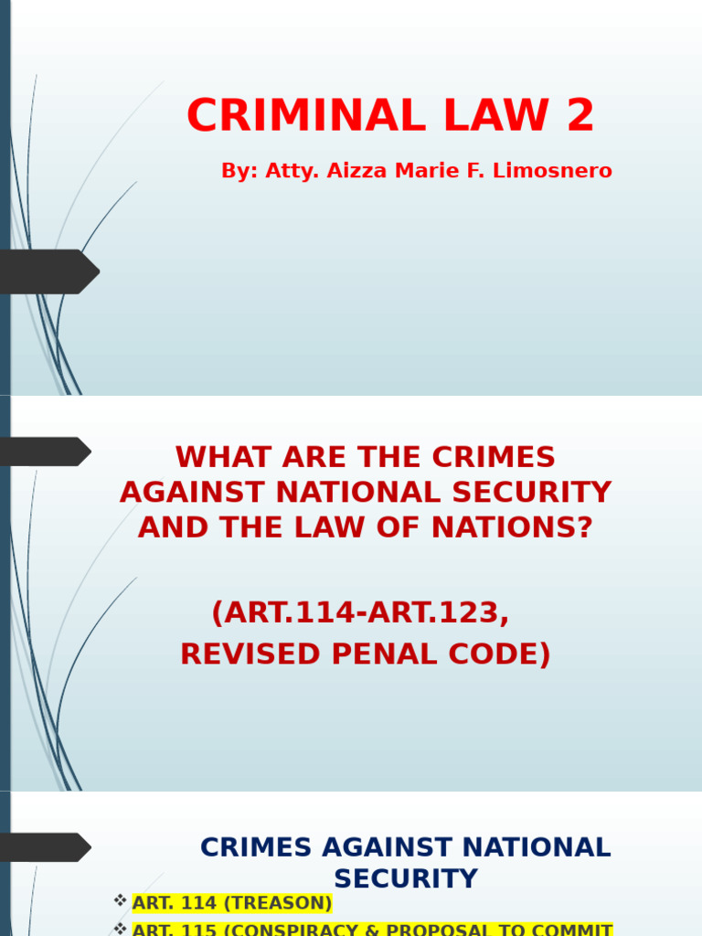 Crimes Against National Security And Law Of Nations 2 Pdf