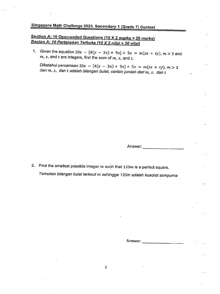 Grade 7 - SMC 2023 | PDF