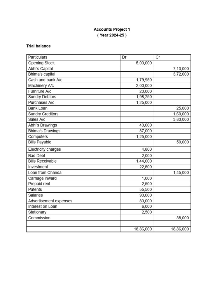 Accounts Project 1 (2024-25) | PDF
