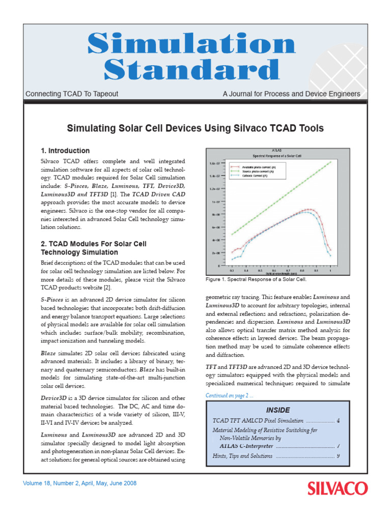 Simulating Solar Cell Devices Using Silvaco TCAD Tools | PDF