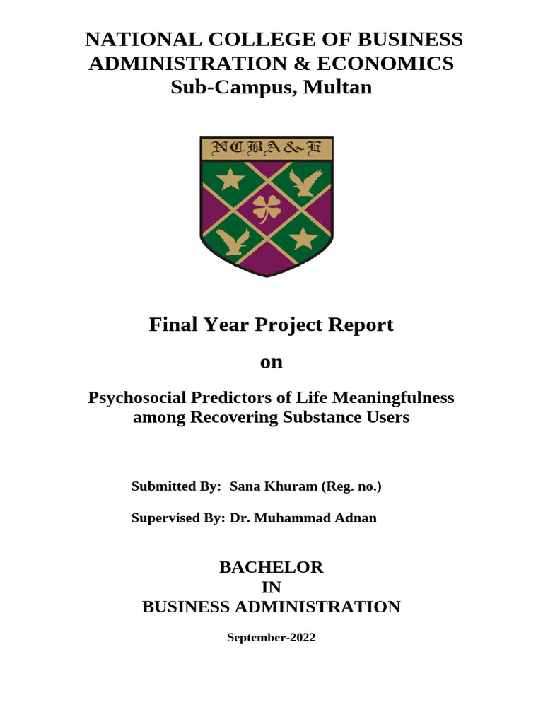 BBA Format of FRONT PAGES OF PROJECT September 2022 | PDF