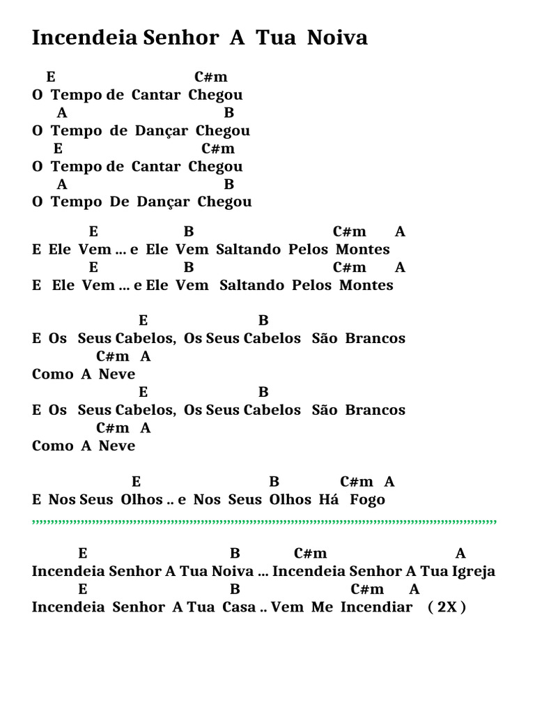 Incendeia Senhor A Tua Noiva | PDF