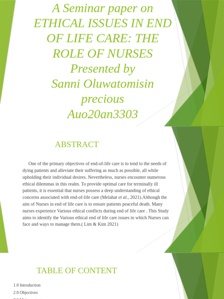 Ethical Dilemmas in End-of-Life Nursing | PDF | End Of Life Care ...