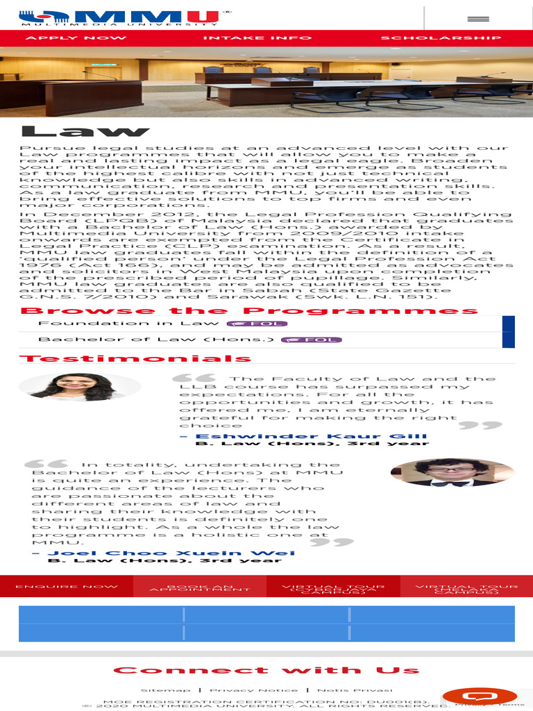 MMU Bachelor of Law Program Overview | PDF | Justice | Crime & Violence