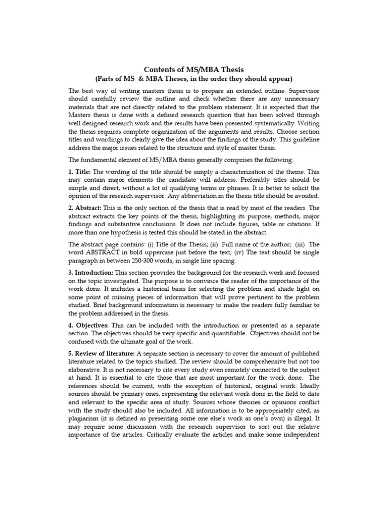MS Thesis Format BAU | PDF