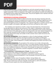 National Integration and Awareness in NCC