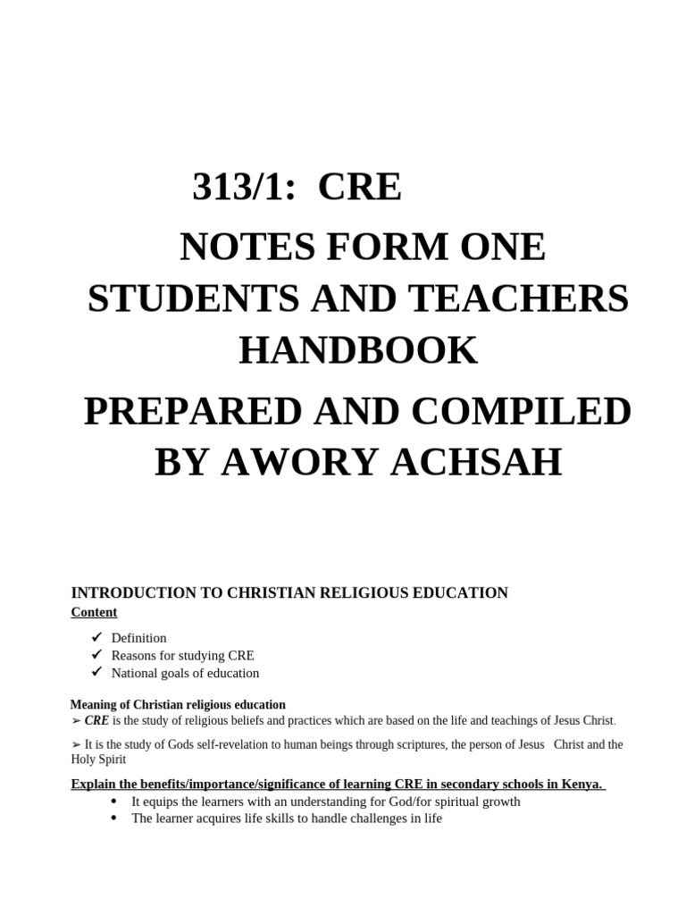 Paper One Notes Form One and Three | PDF