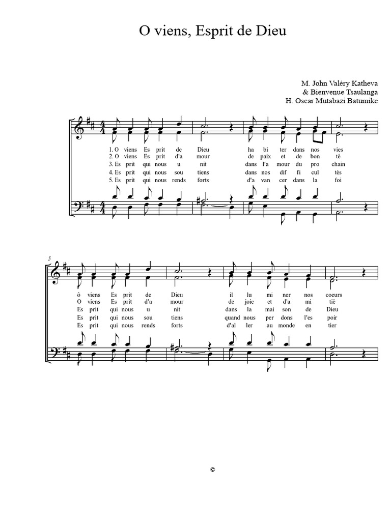Viens Esprit de Dieu | PDF