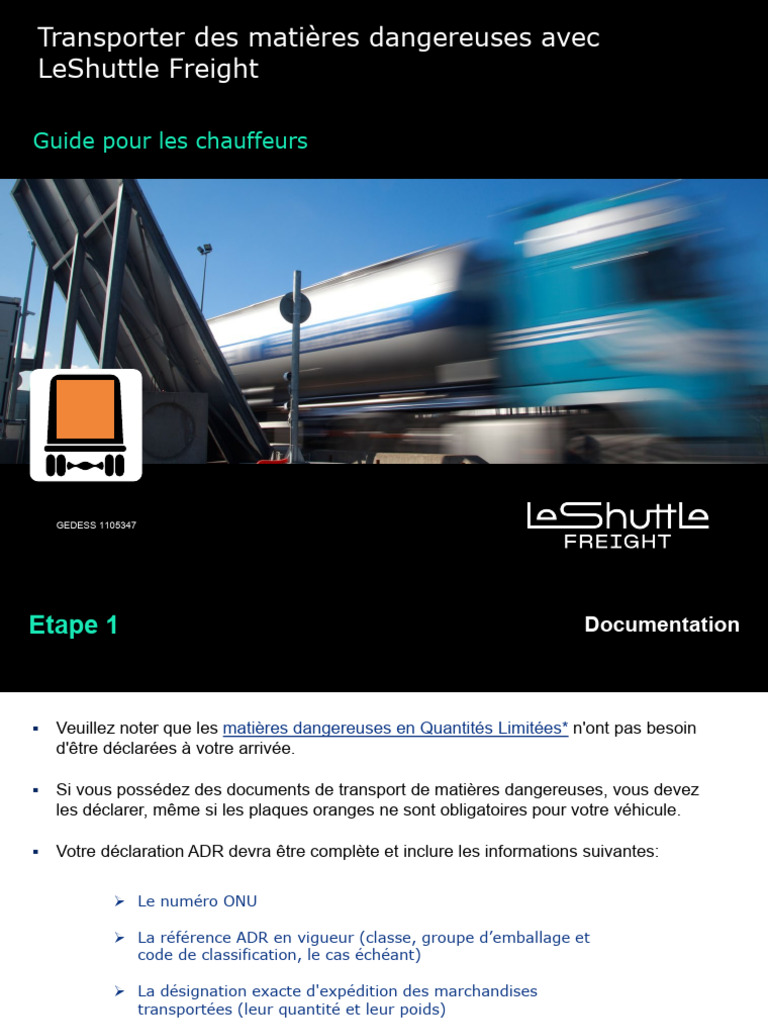 Transporting Dangerous Goods Guide To Drivers FR | PDF