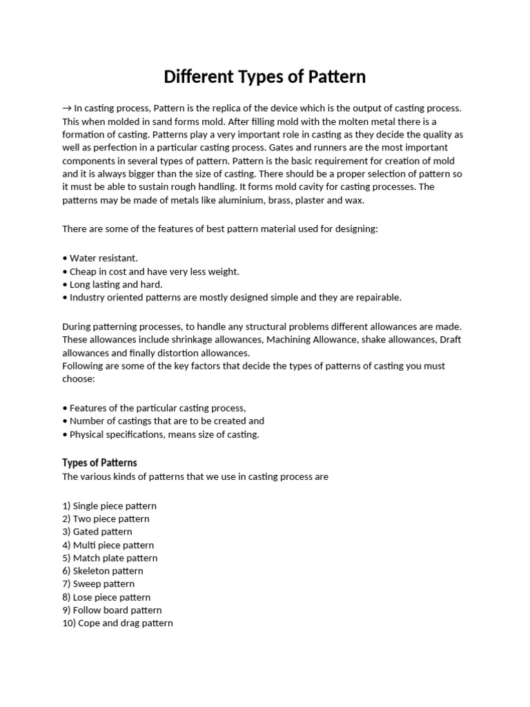 Different Types of Pattern | PDF