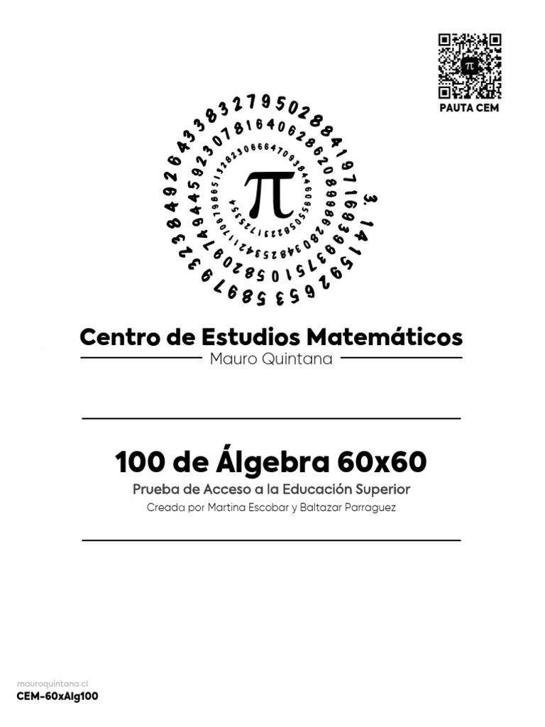 60xalg100 - 100 Ejercicios Álgebra | PDF