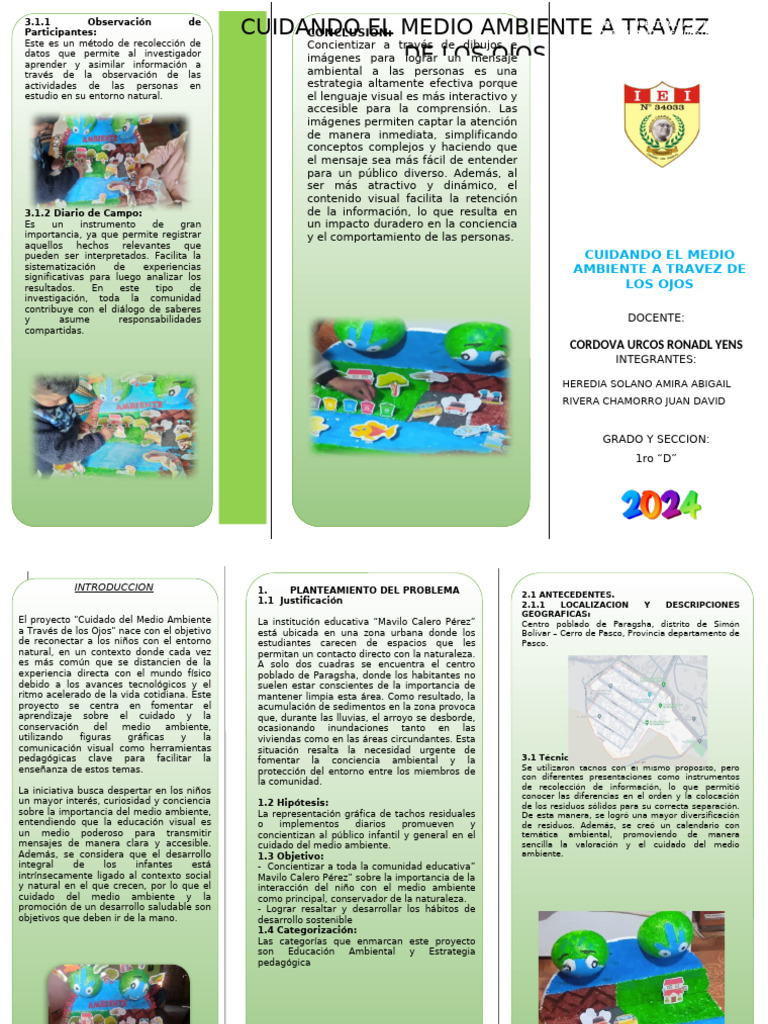 Triptico Del Cuidado Del Medio Ambiente | PDF | Entorno natural ...