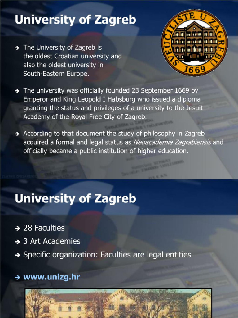 Zagreb University Pdf