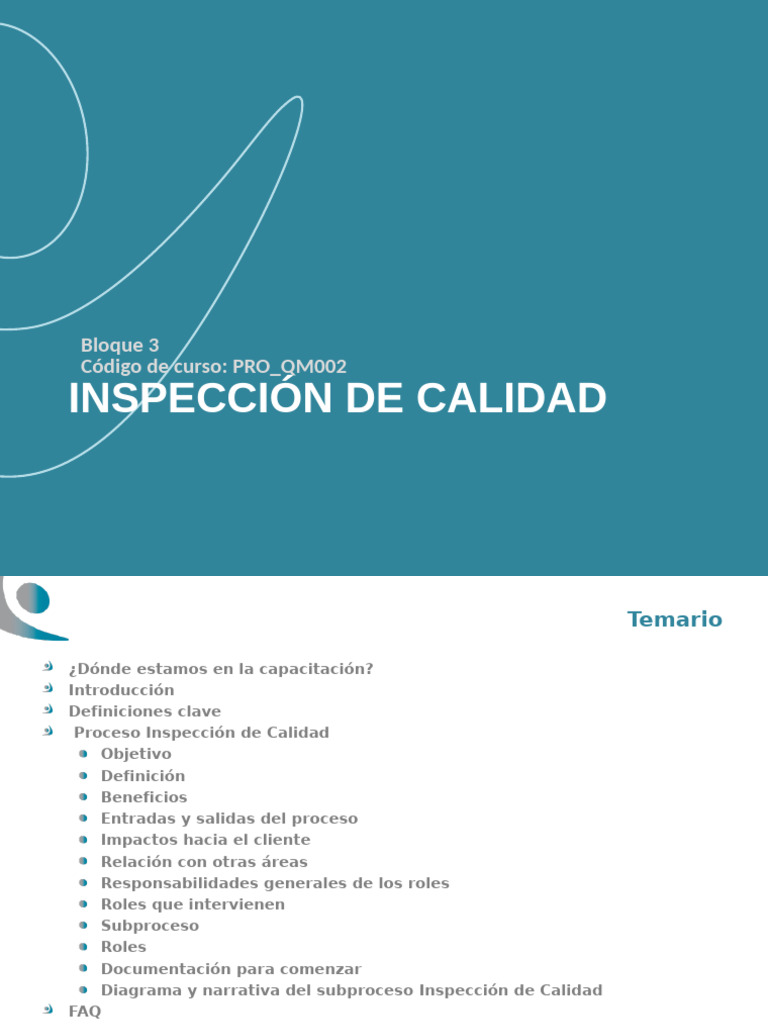 Bloque 3 Curso Inspeccion de Calidad | PDF