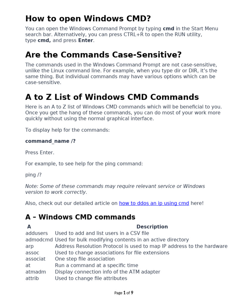 How To Open Windows CMD? | PDF