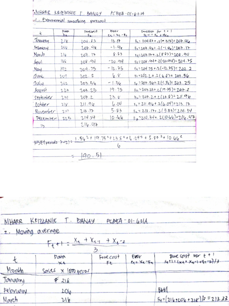 Forecasting Exercises | PDF