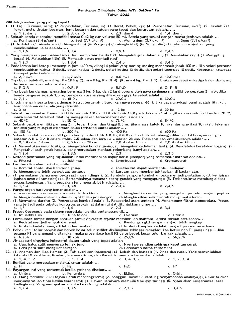 Persiapan Olimpiade Sains Pdf