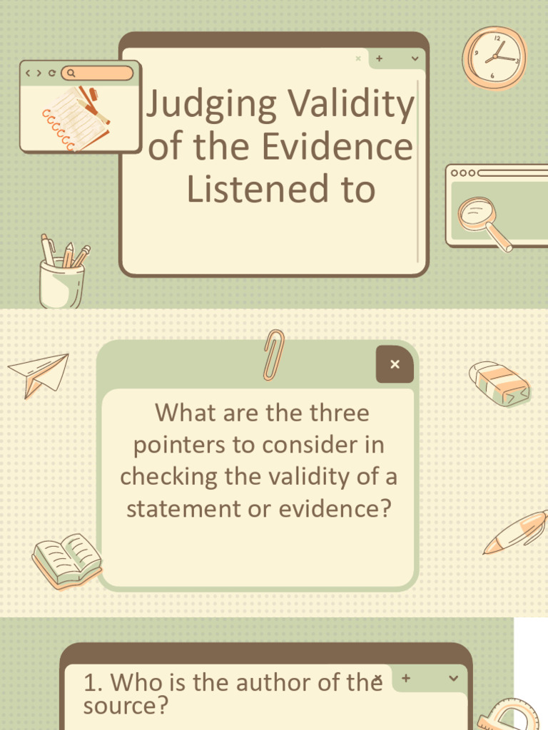 Judging The Validity of The Evidence Listened To | PDF