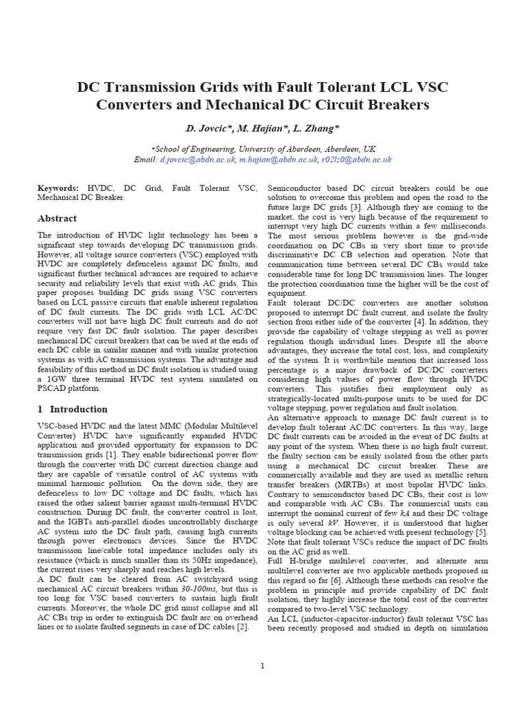 DC Transmission Grids With Fault Tolerant LCL VSC Converters and ...