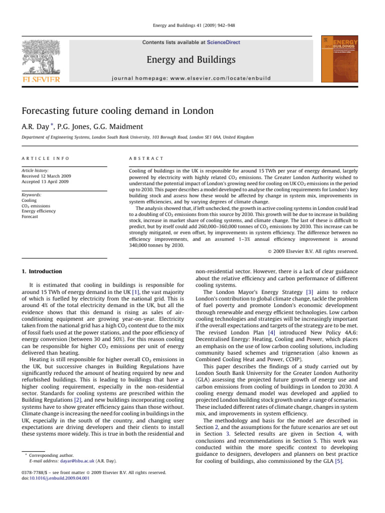 Forecasting Future Cooling Demand In London Pdf