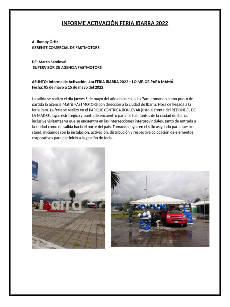 Informe Feria Ibarra | PDF