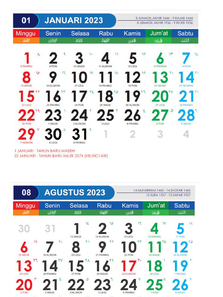 Kalender 2023 Pdf
