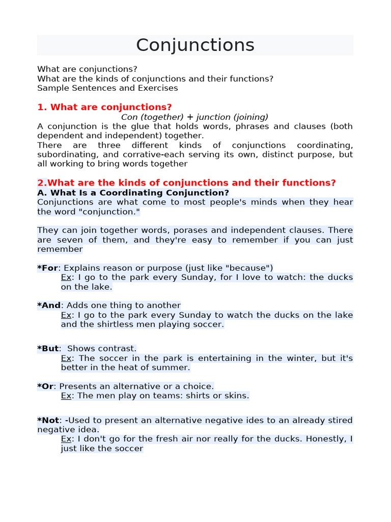 Conjunction S | PDF