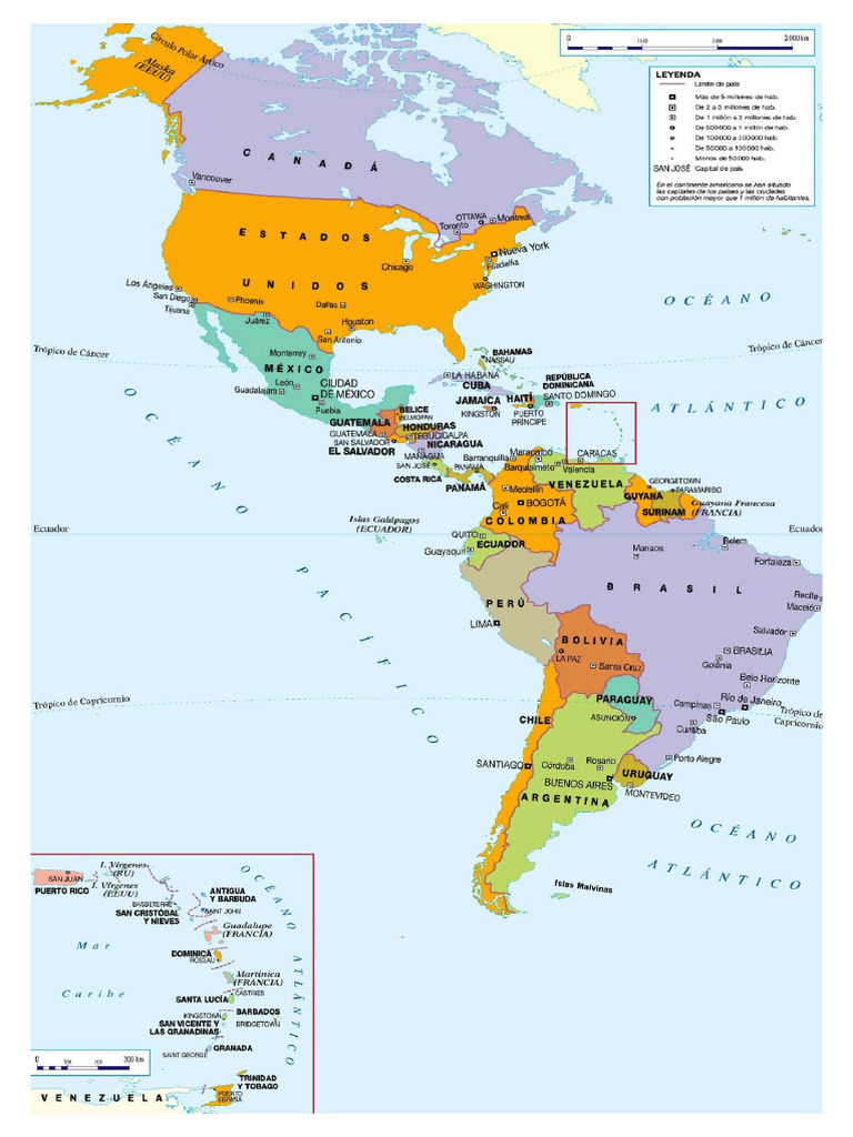 Mapa Politico de America Con Sus Capitales | PDF