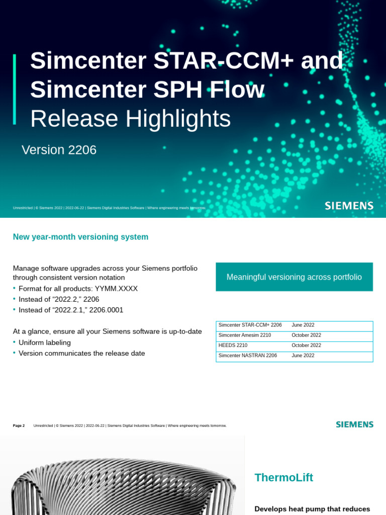 Simcenter STAR-CCM+ 2206 Release Highlights - Presentation | PDF