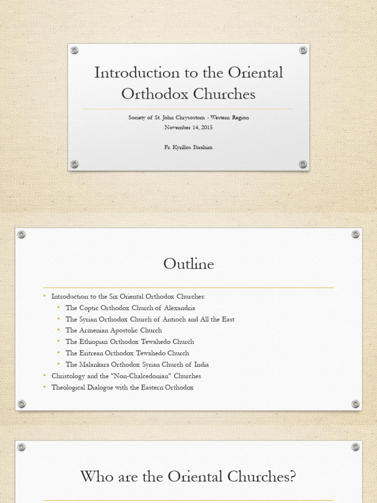 Intro To Oriental Churches | PDF