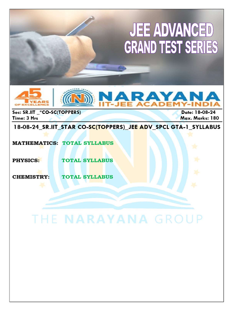 18-08-24 SR - Iit Star Co-Sc (Toppers) Jee Adv 2021 (P-II) SPCL Gta-1 ...