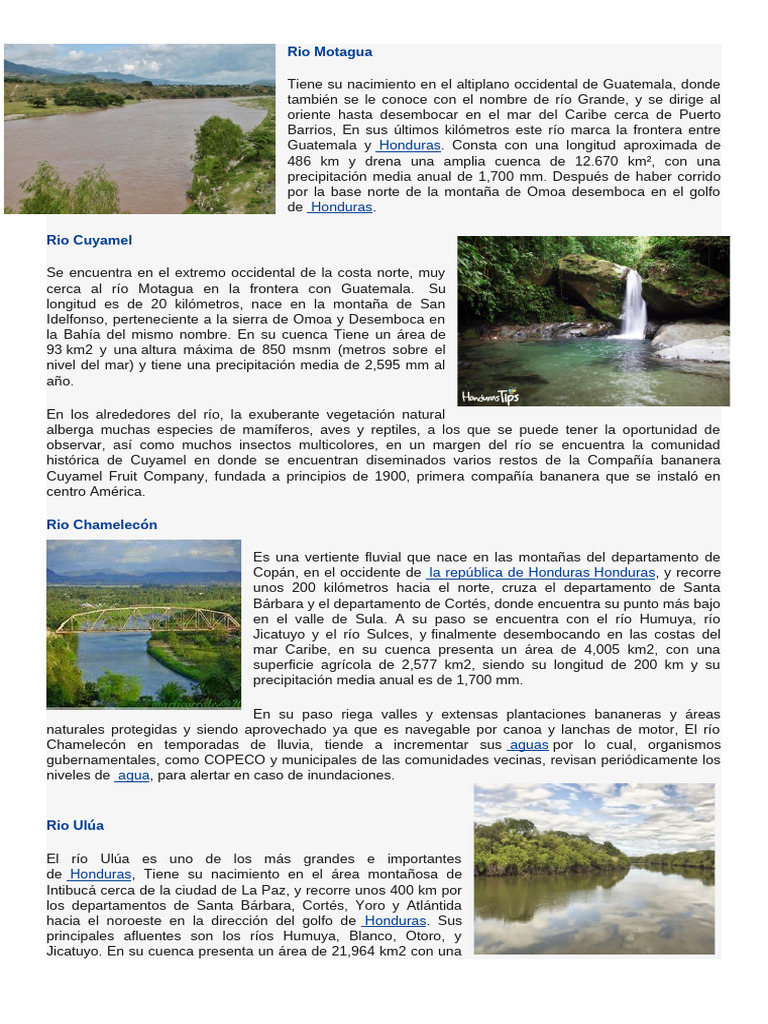 Rios de Honduras | PDF