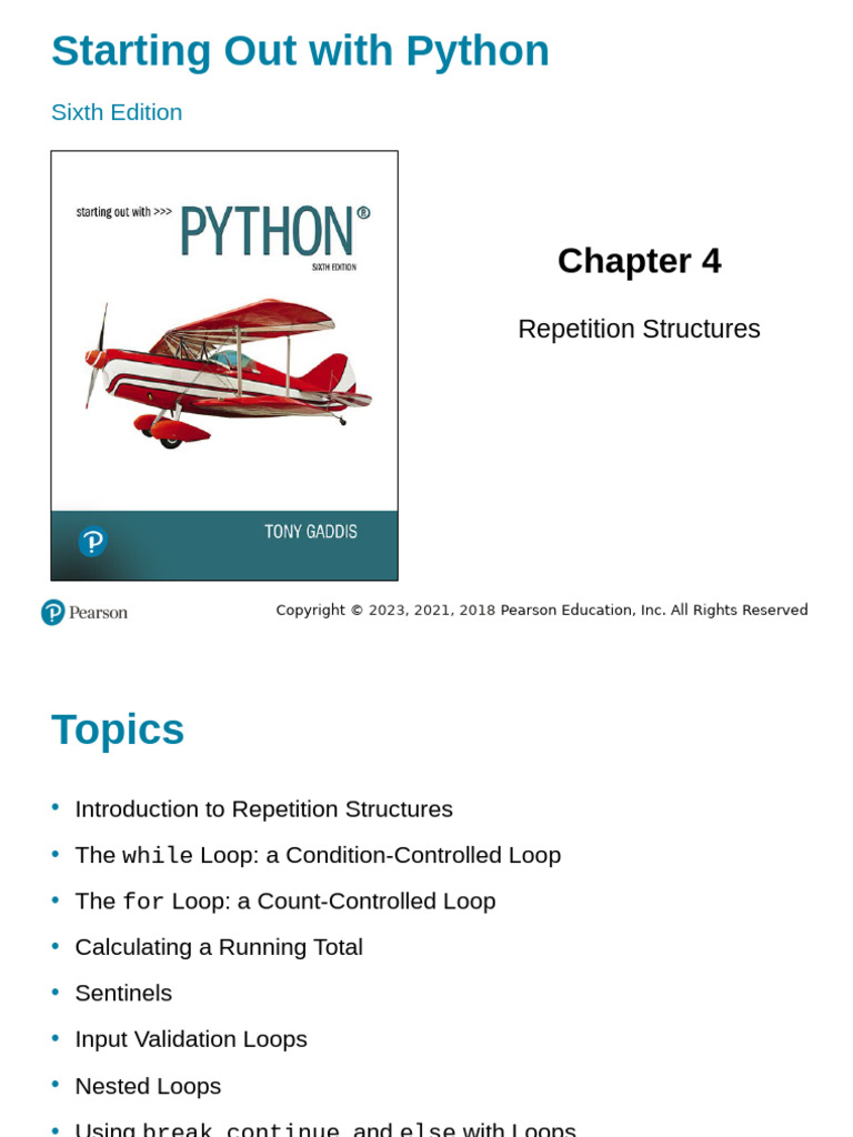 Gaddis Python 6e Chapter 04 | PDF